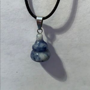 Blue white/grey coloured gem necklace
